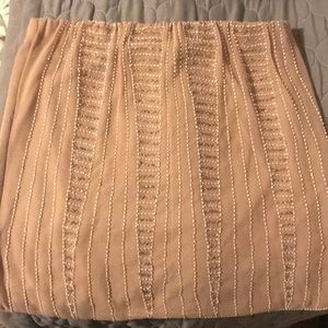 beaded blush/tan mini skirt